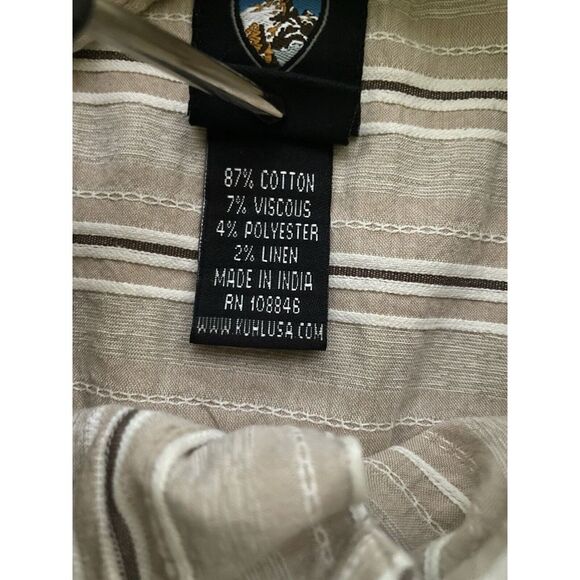 Men's Kuhl XXL Striped Athletik Fit Hiking Fishing Outdoor Short Sleeve Shirt - Picture 7 of 9